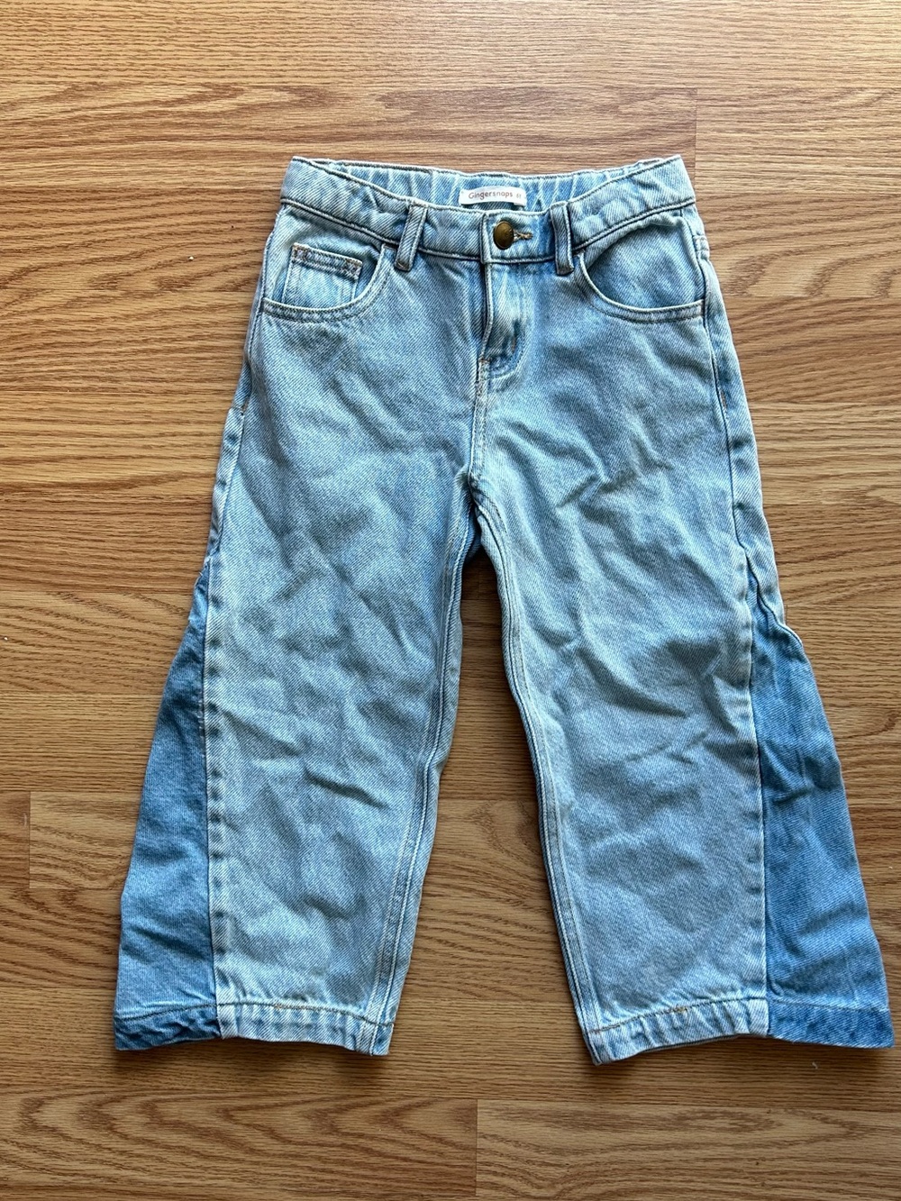 Gingersnaps Girls Wide Leg Denim Jeans with Side Vents Size 6Y